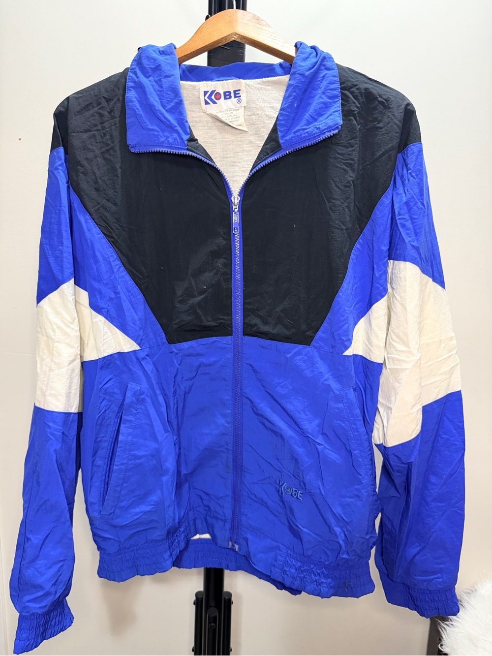 Kobe Y2K Men's Royal Blue & Black Windbreaker Jacket Size Small